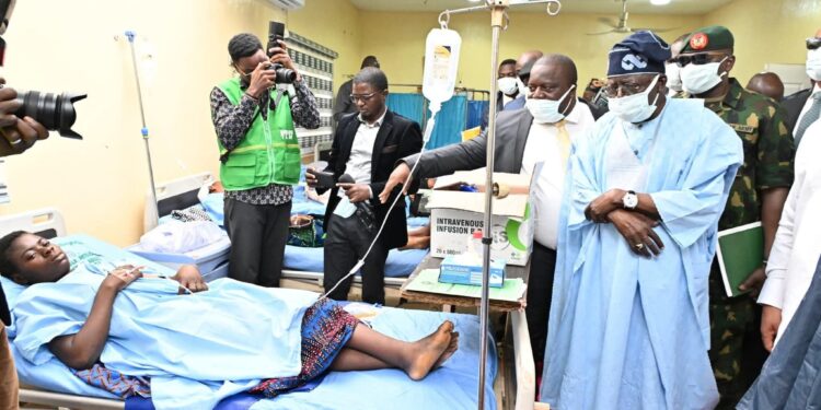 Tinubu Visits Benue Hospital, Condemns Yelewata Killings