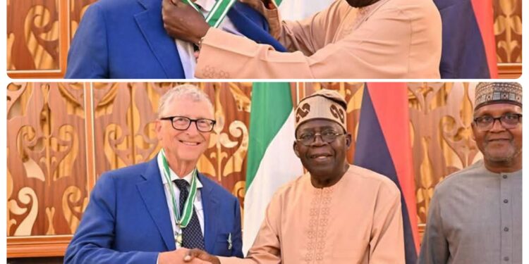 President Tinubu Confers CFR National Honour on Bill Gates at Lagos Presidential Villa