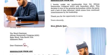 ADC Suffers Early Blow as Ward Chairman Resigns Over Party Crisis