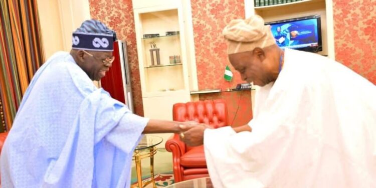 Tinubu Hosts Olubadan Ladoja at Presidential Villa