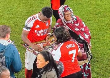 Bukayo Saka’s Grandmother Travels From Kwara to Emirates