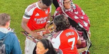 Bukayo Saka’s Grandmother Travels From Kwara to Emirates