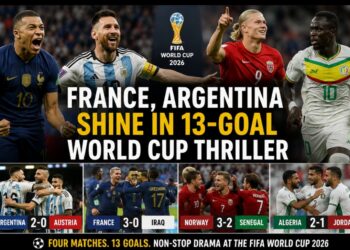 France, Argentina Shine in 13-Goal World Cup Thriller
