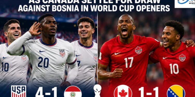 USA Cruise Past Paraguay as Canada Settle for Draw Against Bosnia in World Cup Openers