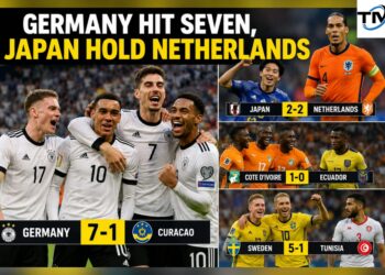 Germany Hit Seven, Japan Hold Netherlands
