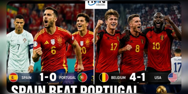 Spain Beat Portugal, Belgium Thrash USA to Reach Quarter-finals