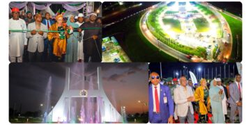 Tinubu Unveils Remodelled Abuja City Gate, Praises Wike
